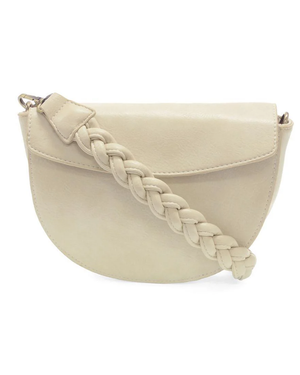 Coconut Linda Crescent Crossbody with Braided Strap