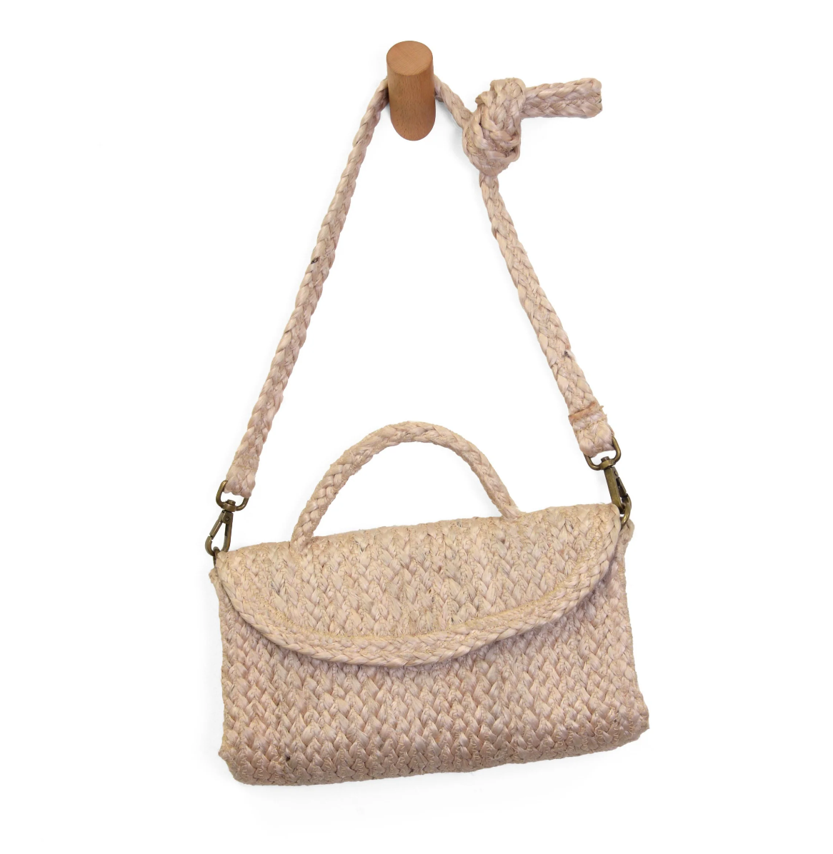 LaLa Top Handle Jute Crossbody