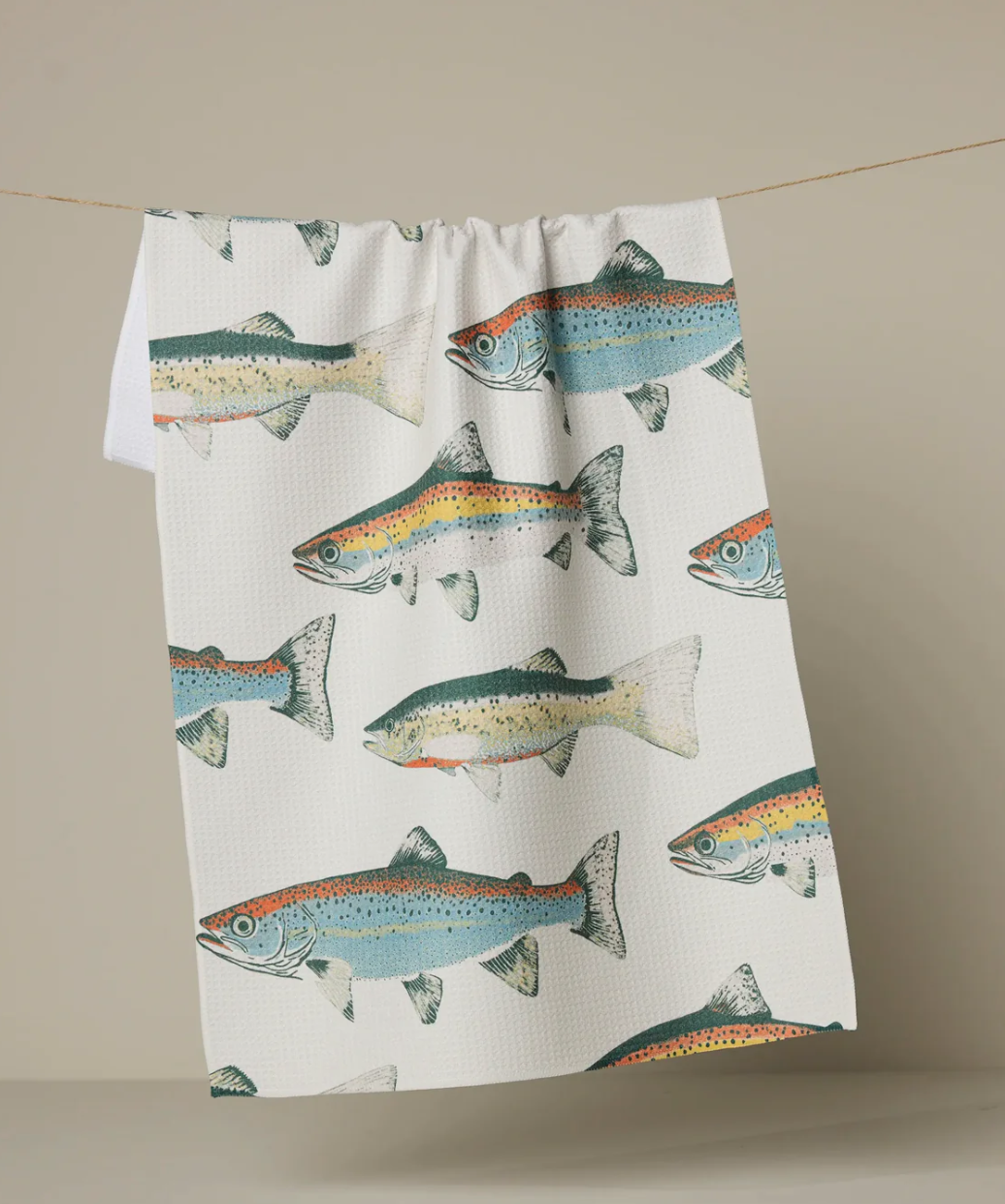 Hooked On Fishing Kitchen Tea Towel