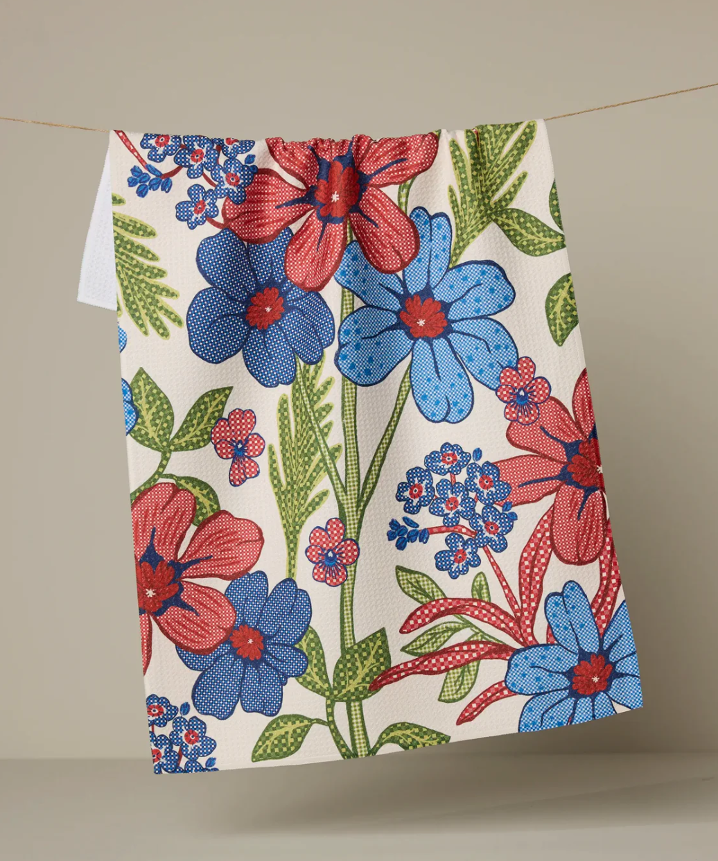 Plaid Floral Kitchen Tea Towel