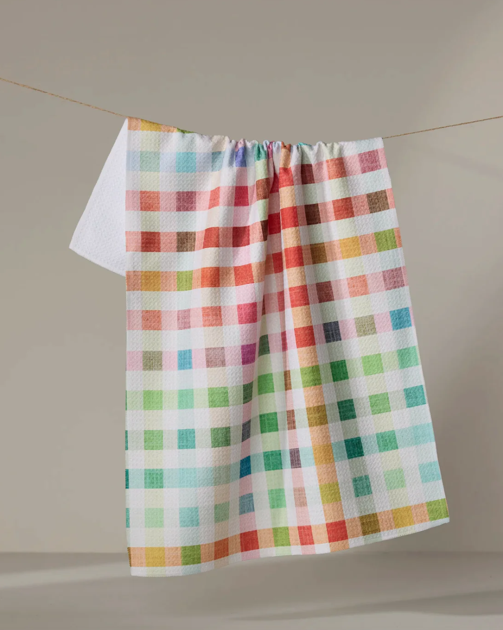 Woven Spring Plaid Kitchen Tea Towel