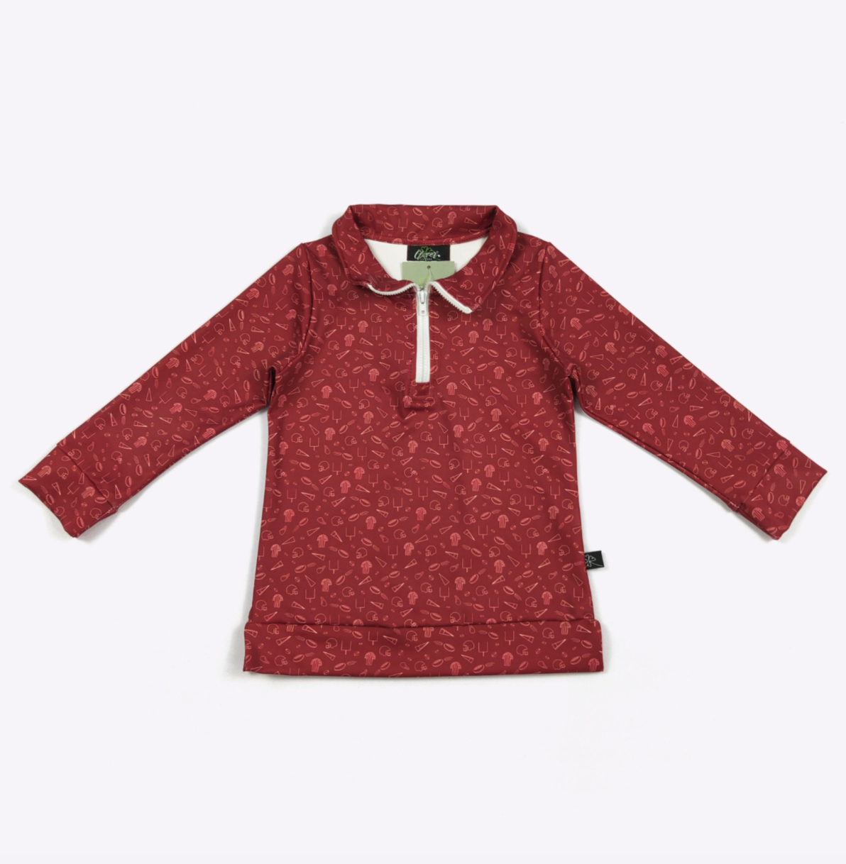 Maroon Go Team Boy Quarter Zip Shirt