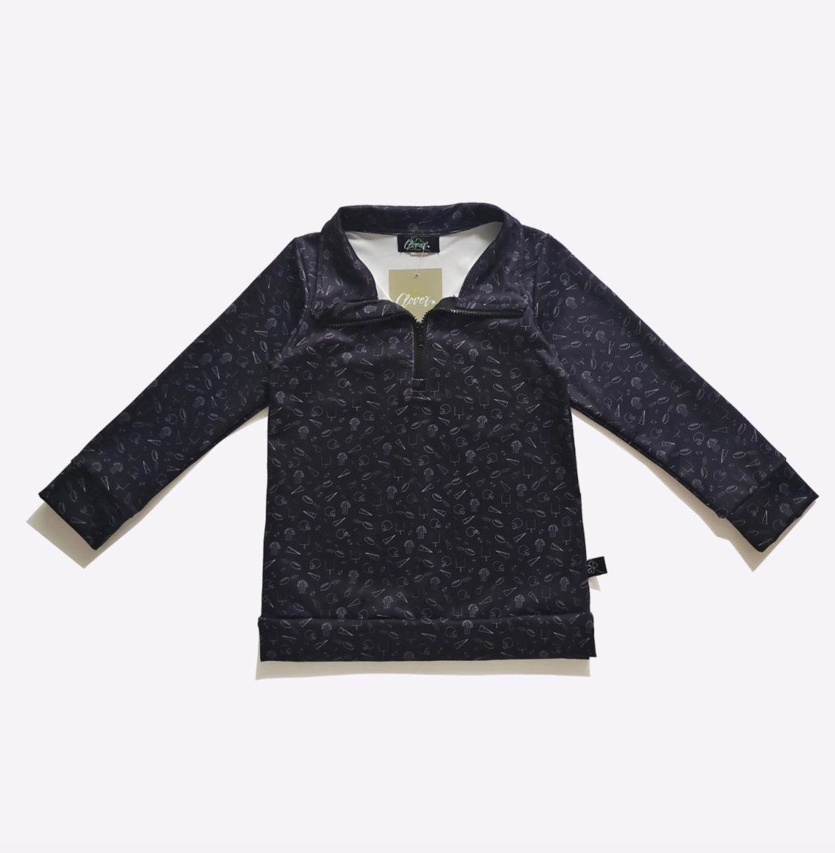 Black Go Team Boy Quarter Zip Shirt