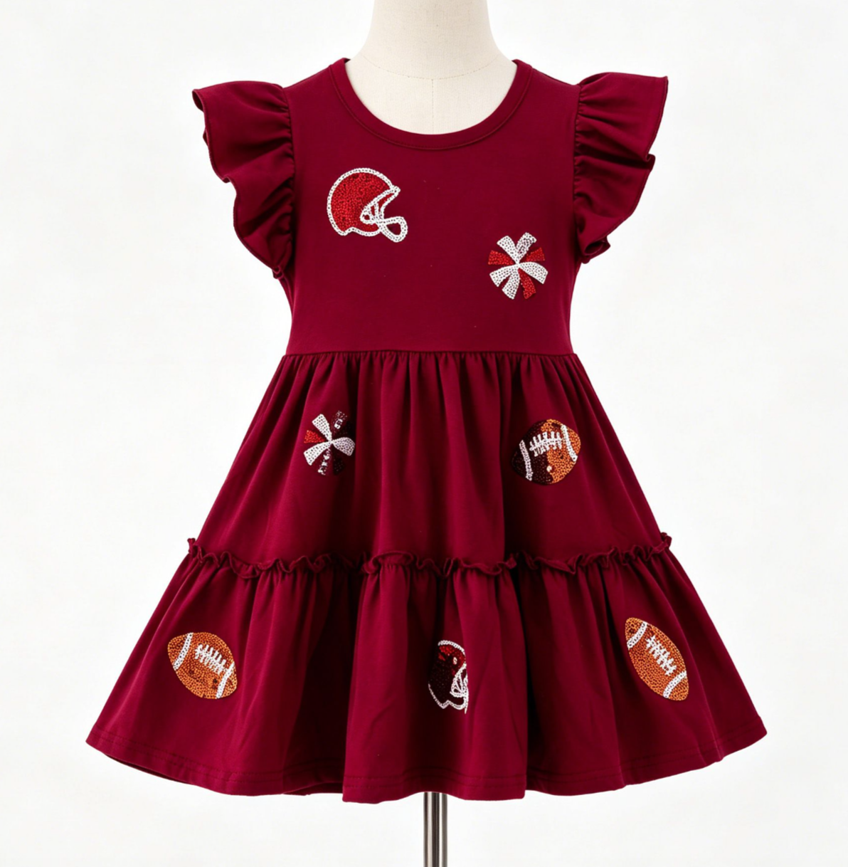 Maroon Sequin Football Dress