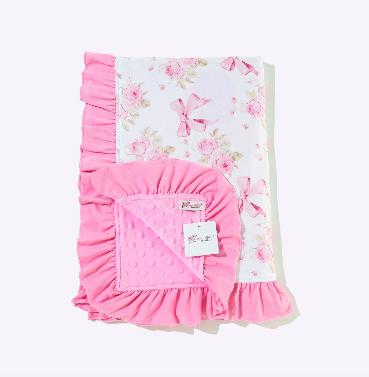 Pink Rosebud Bow Blanket