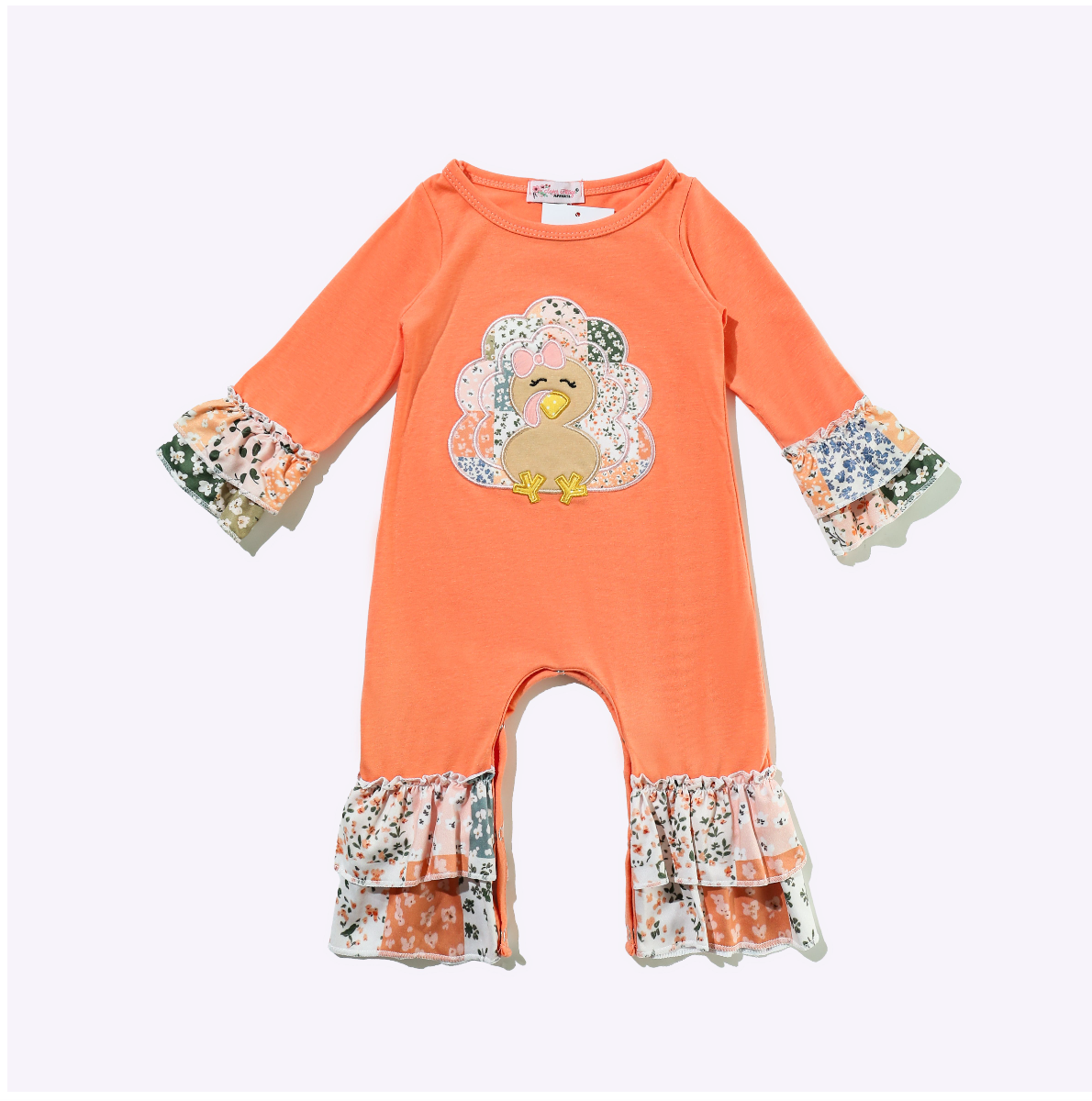 Turkey Patchwork Baby Romper