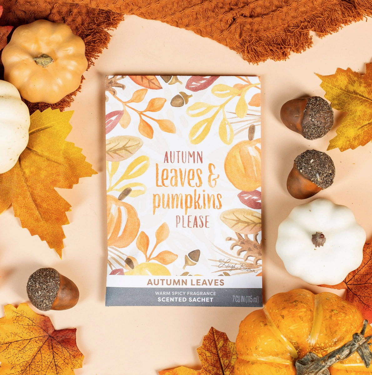 Autumn Leaves And Pumpkins Please Sachet
