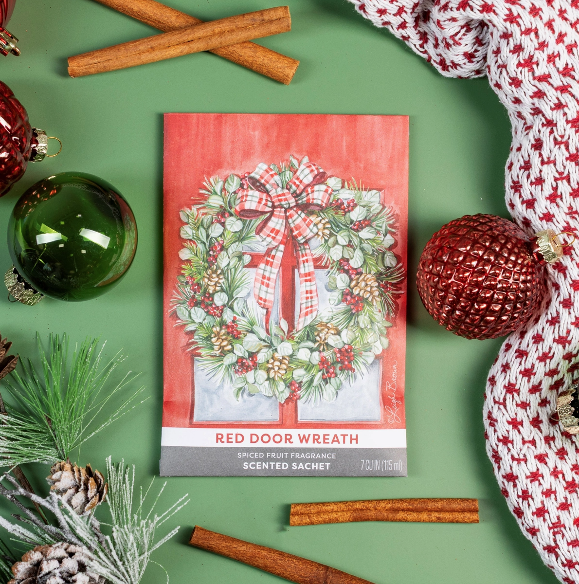 Red Door Wreath Sachet