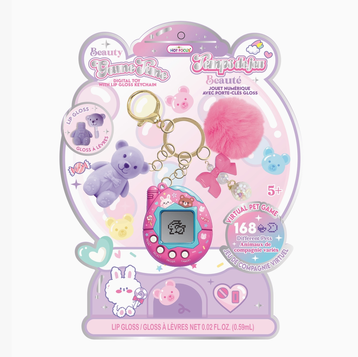 Beauty Game Time Digital Toy With Lip Gloss Keychain Critters