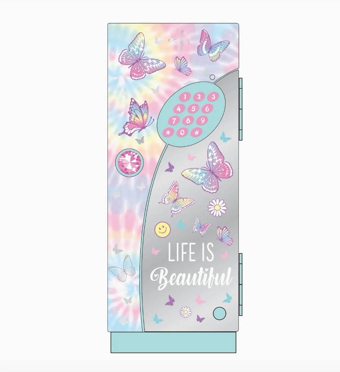 Digital Mini Locker Tie Dye Butterfly
