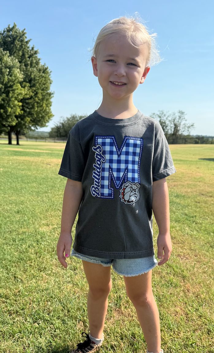 Youth Plaid Bulldogs Graphic Tee