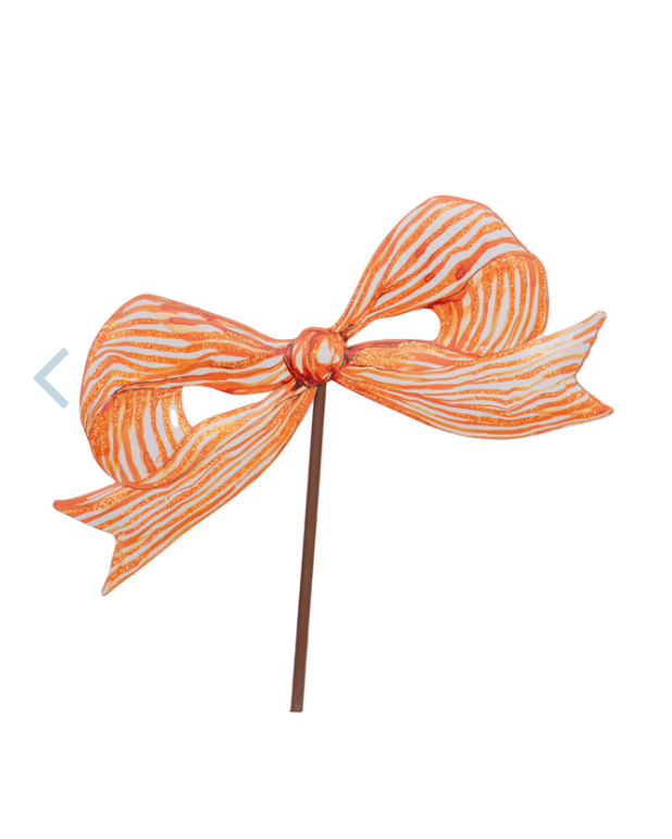 Becks Orange Bow Small Yard Stake