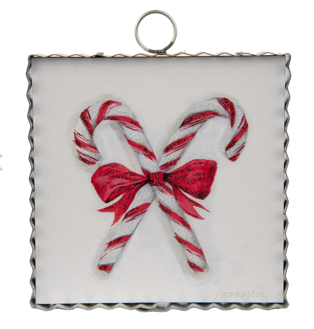 Mini Hamilton Criss Cross Candy Cane Galvanized Art
