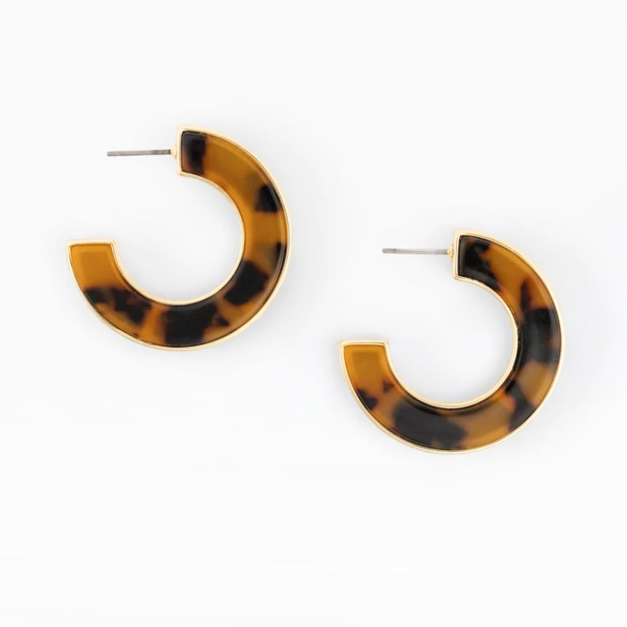Junie Tortoise Hoop Earrings