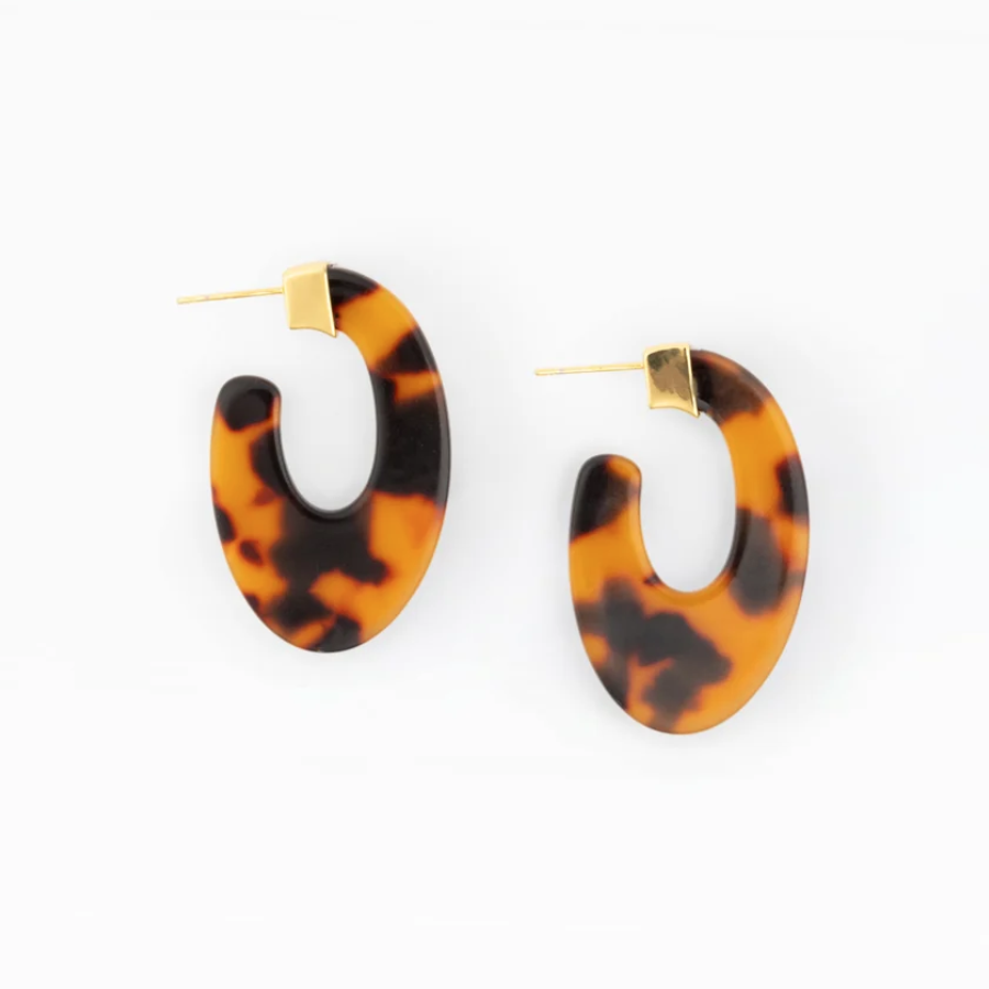 Nellie Tortoise Hoop Earrings