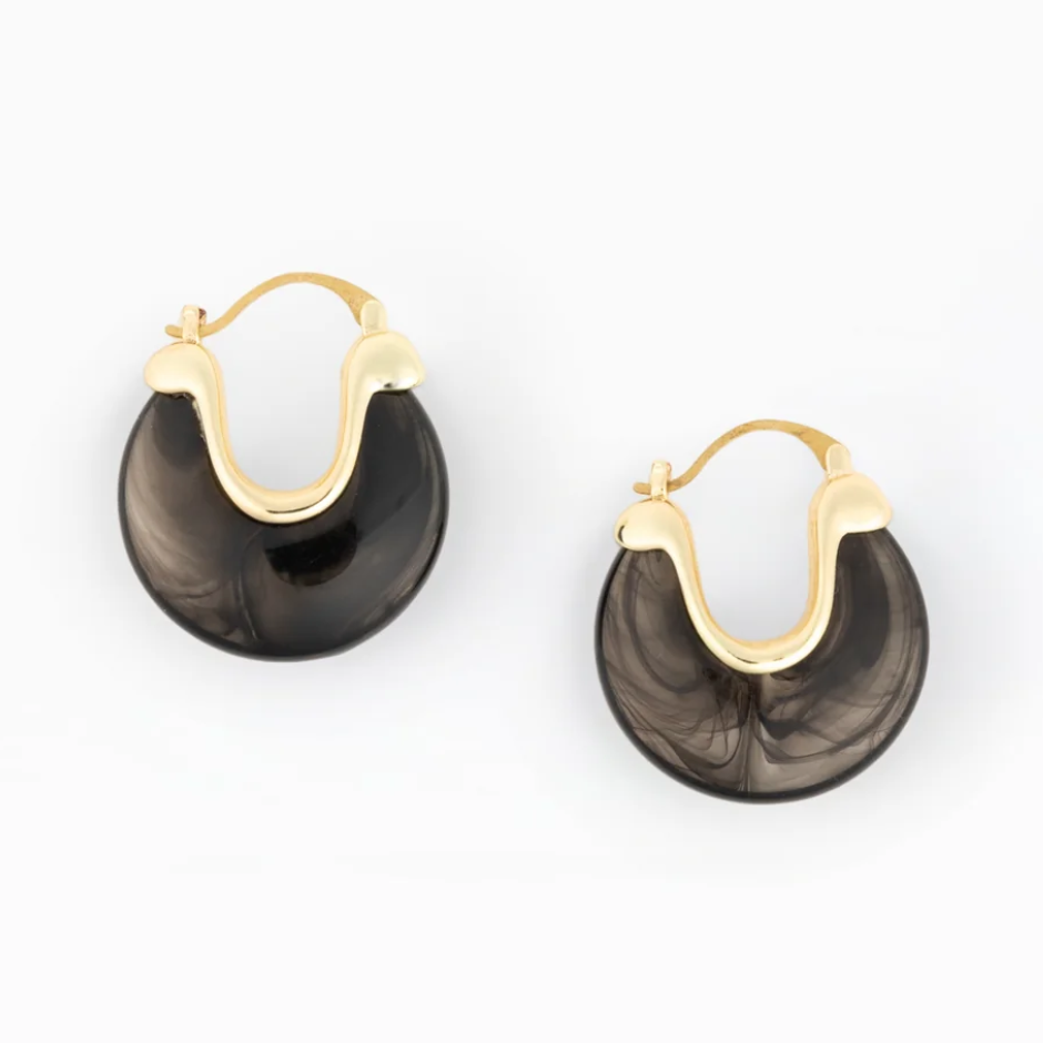 Mabel Gray Hoop Earrings