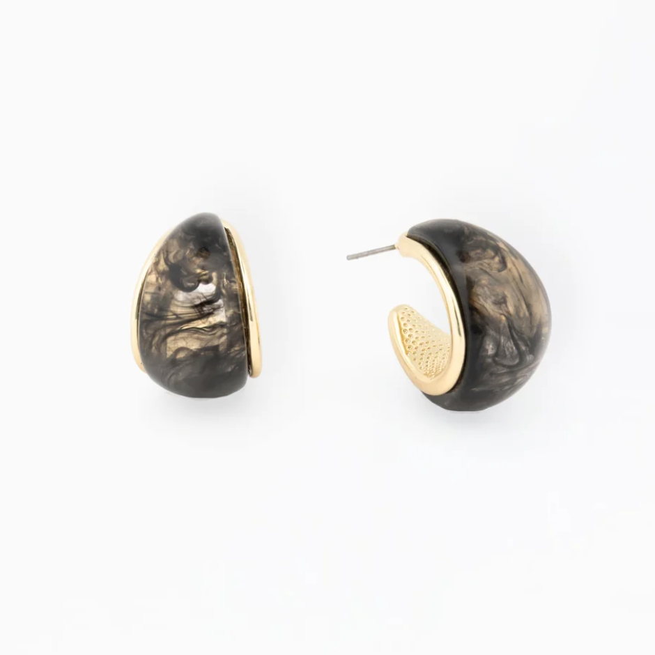 Veyda Gray Hoop Earrings