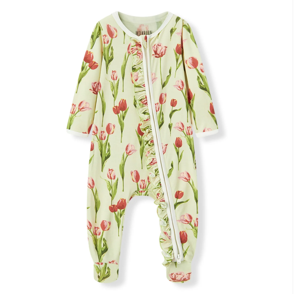 Tulip Luxe Stretch Ruffle Footed Romper