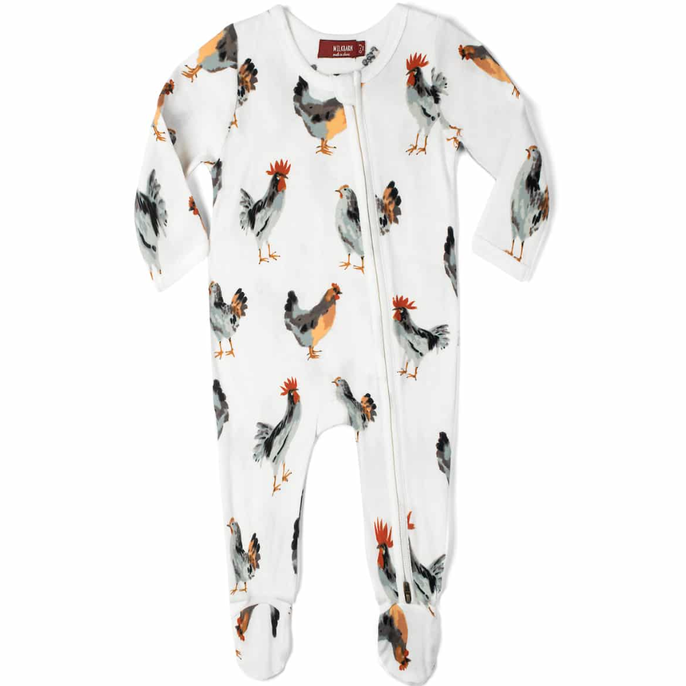 Chicken Luxe Stretch Footed Romper