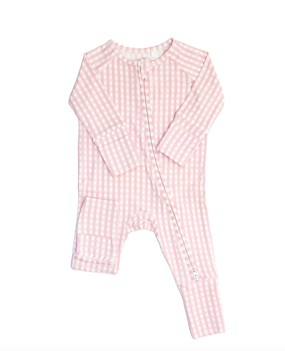 Pink Gingham Romper