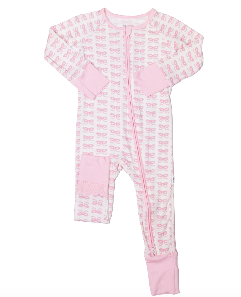 Pink Bow Sleep Romper