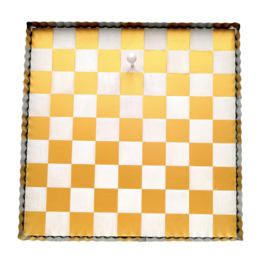 Gold & White Checkered Galvanized Gallery Art Display Board