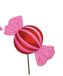 Pinkmas Wrapped Candy Yard Stake