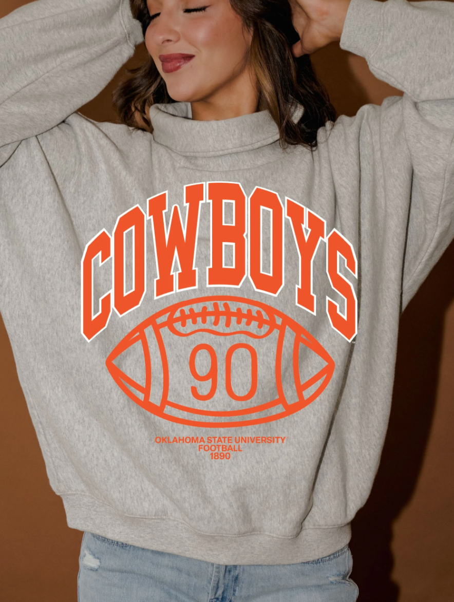 Gray OSU Cowboys Campus Classic Roll Sweatshirt