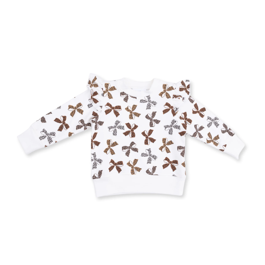 Ruffle Sweatshirt Leopard French Terry