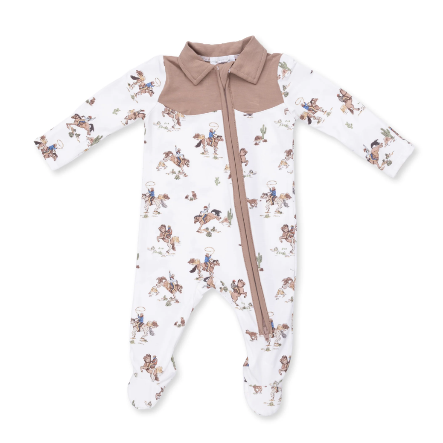 Cowboy 2 Way Zipper Footie Horse Wrangler