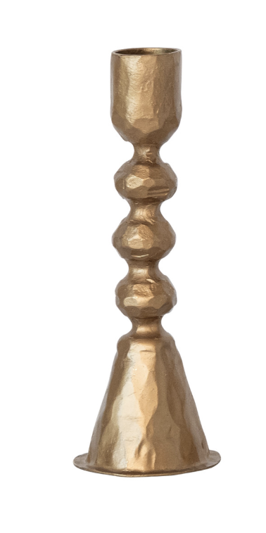6.25" Hand Forged Cast Iron Taper Holders Antique Brass