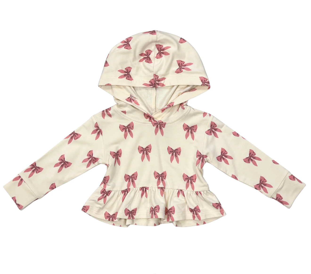 Girls Peplum Hoodie Rose Elegance Bows
