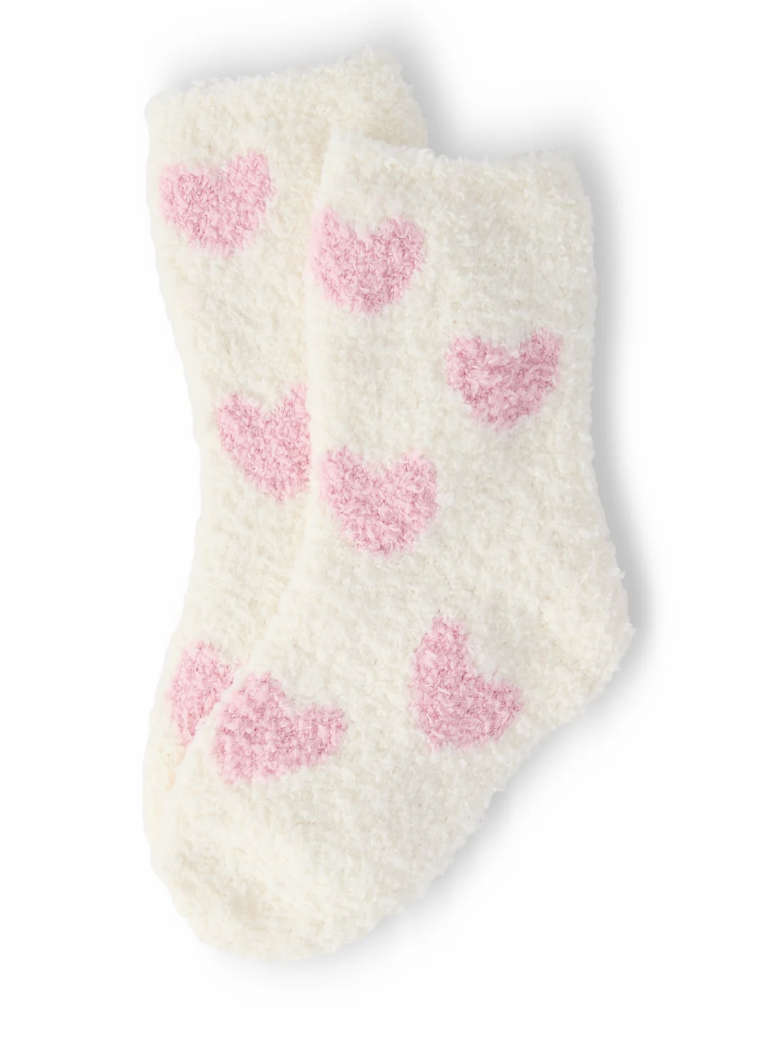 Heart Cozy Socks Light Pink/Coconut