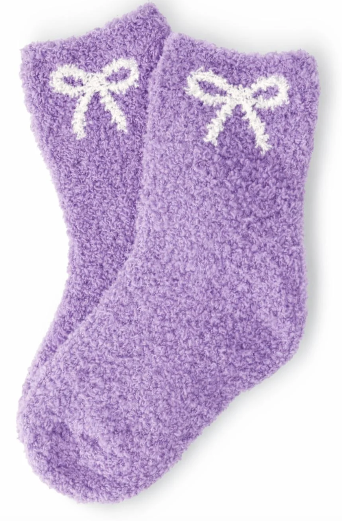 Bow Cozy Socks Lilac/Coconut