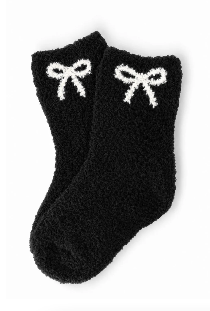 Bow Cozy Socks Black/Coconut