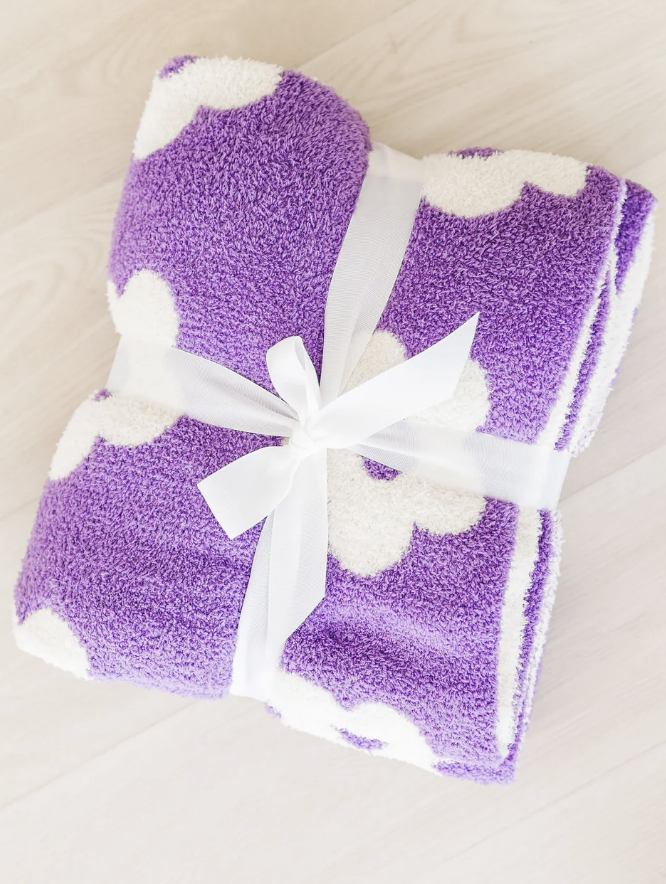 Flower Cozy Blanket Lilac/Coconut