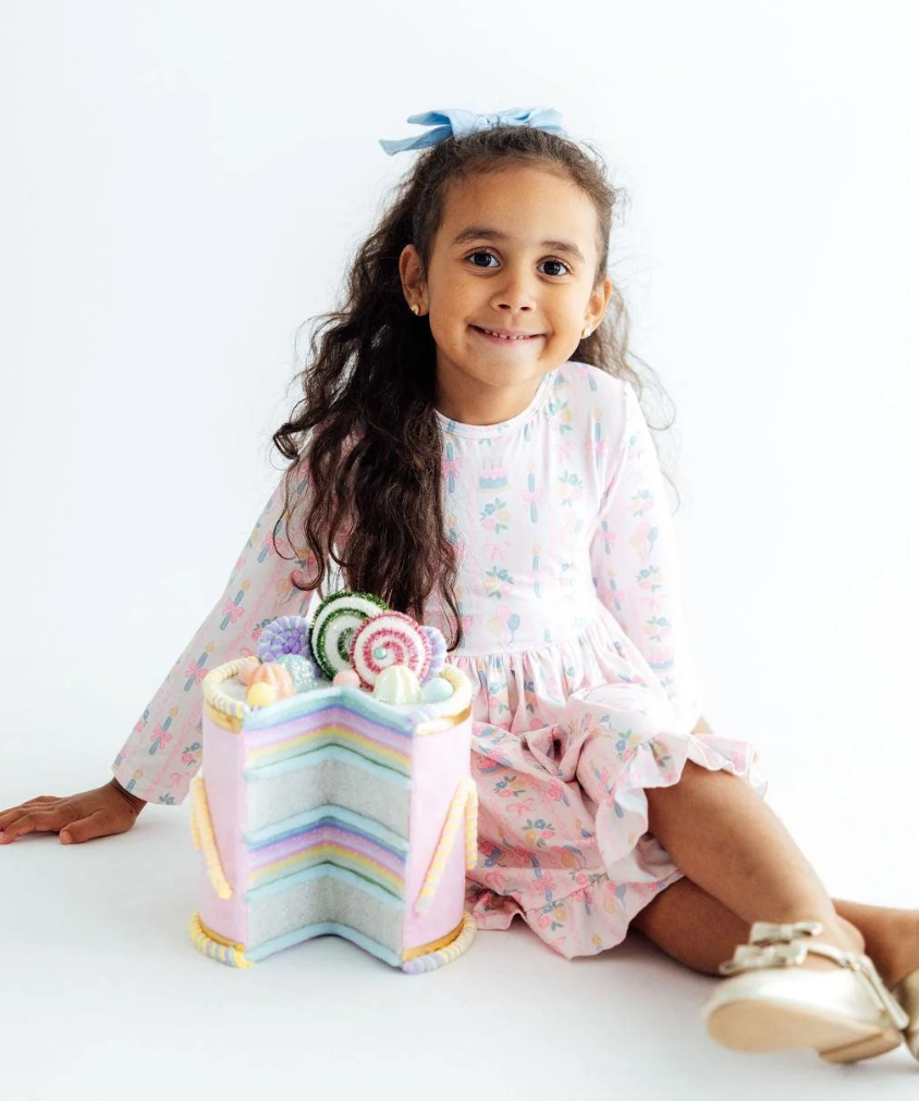 Party Time LS Ruffle Hem Twirl Dress
