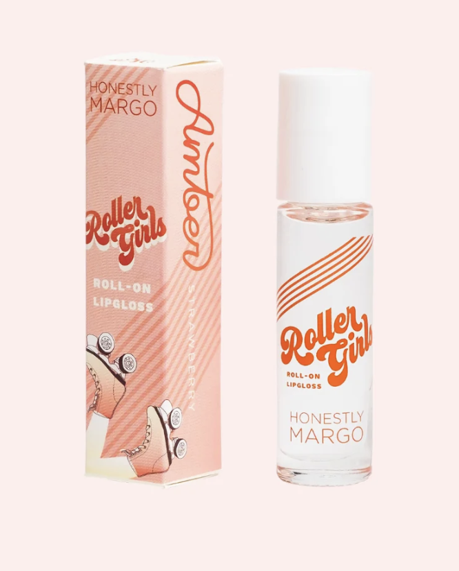 Roller Girls Roll-On Lip Gloss Amber Strawberry