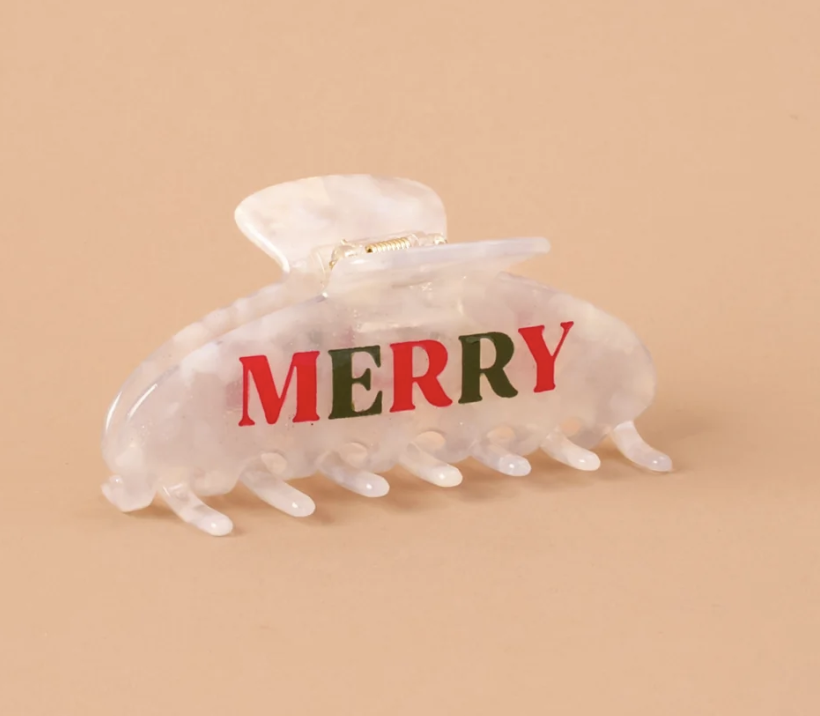 Merry Word Up Claw Clip