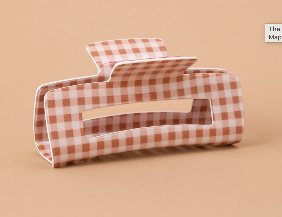 Maple Gingham Claw Clip