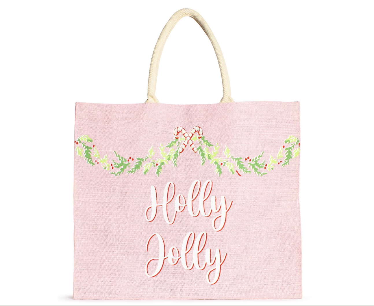 Holly Jolly Carryall Tote Pink 22x19x8