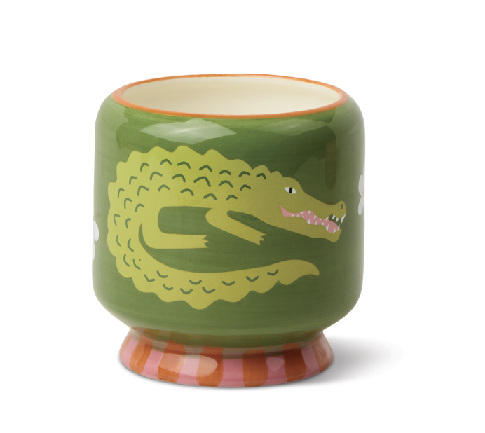 8oz A Dopo Crocodile Ceramic Candle Prickly Pear