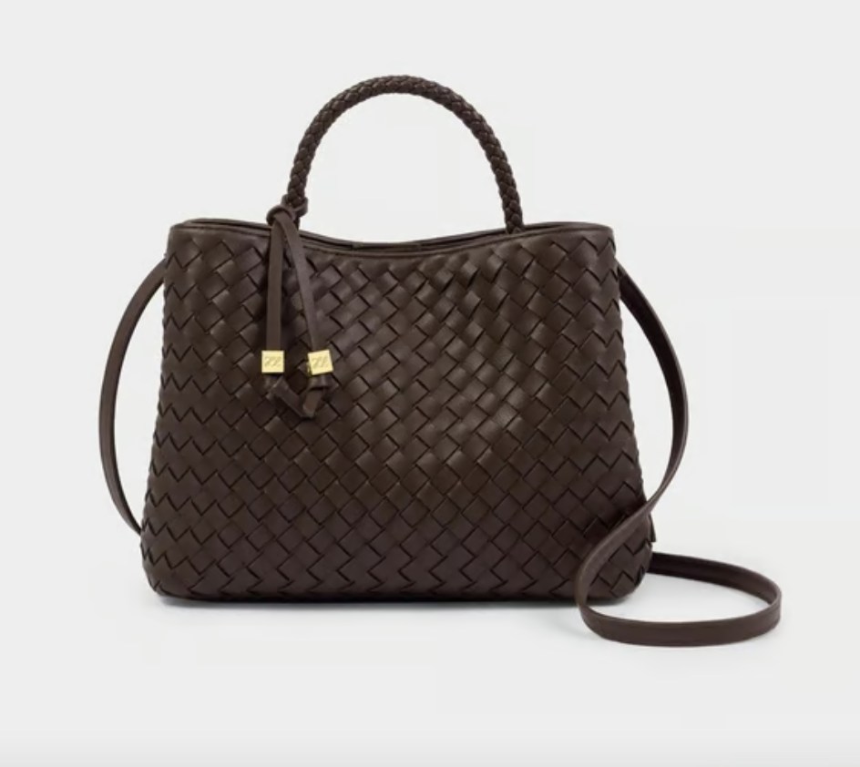 Nova Hand Woven Top Handle Bag Chocolate