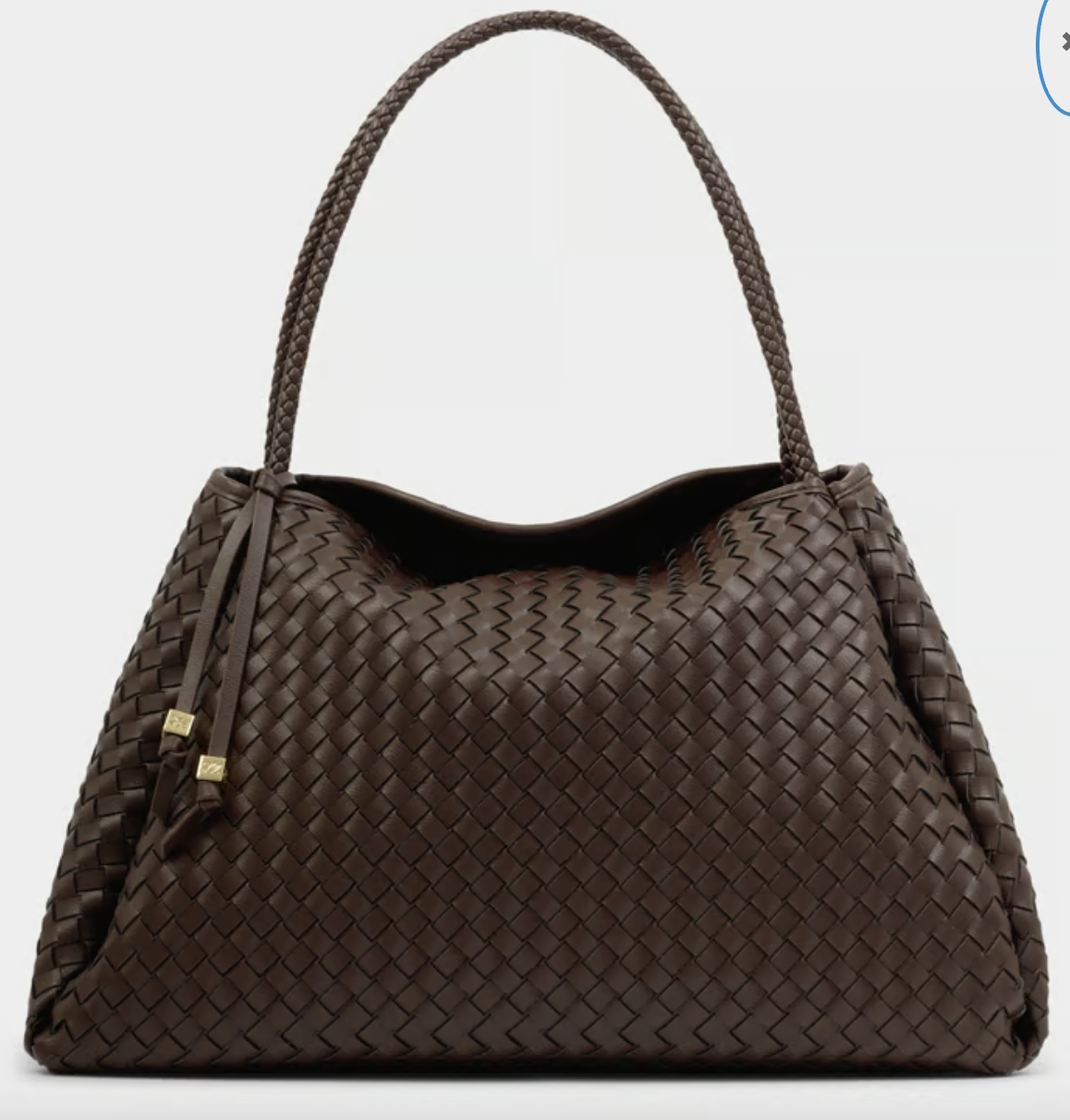 Nova Hand Woven Top Handle Bag Large Chocolate
