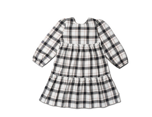 Organic LS Tiered Dress Plaid Checks