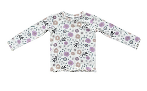Lettuce Hem Tee Winter Floral