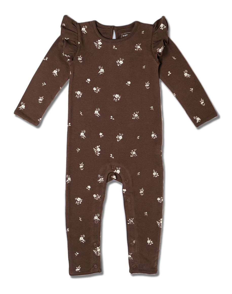 Organic Ruffle Full Sleeve Romper Birch