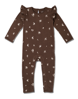 Organic Ruffle Full Sleeve Romper Birch