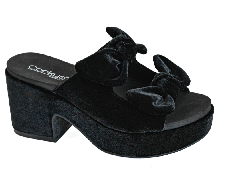 Put A Bow On It  Black Faux Suede Shoes