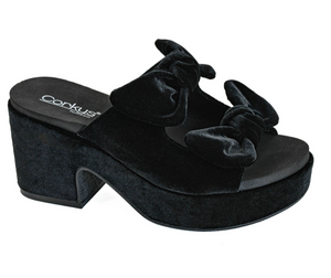 Put A Bow On It  Black Faux Suede Shoes